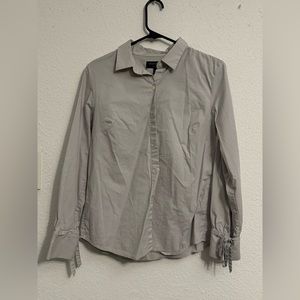 Lightly worn tailored dress shit with ribbon sleeves